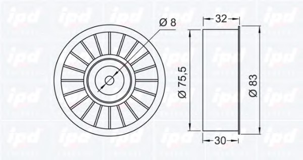 IPD 15-0245 Deflection/Guide Pulley, timing belt